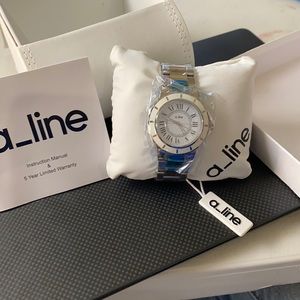 Never used women’s silver and white a_line watch